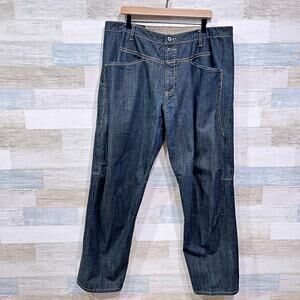 Marithe Francois Girbaud Dark Wash Straight Leg Jeans Y2K Streetwear Mens 42x33